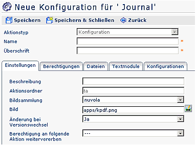 neue konfiguration journal neue konfiguration journal